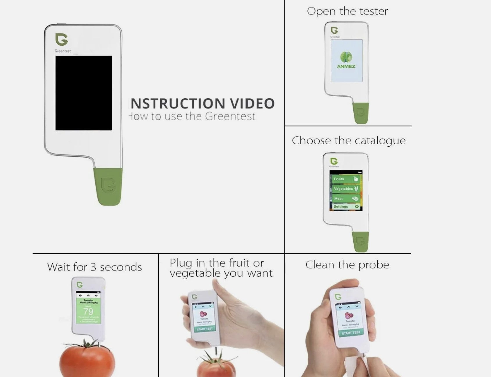 Greentest 1 Nitrate Tester Meter - Accurate Nitrate Analyzer for Fruits & Vegetables