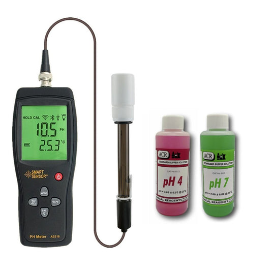 pH Temp Meter Tester Monitor LCD Measure Instrument Water Smart Sensor AS218