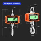 Scale Hanging LCD Digital 2000KG x 500g High Precision Portable Crane scale
