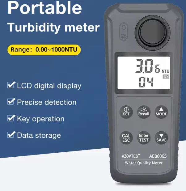 Turbidity Meter Turbidimeter Measures Digital Tester Analyzer 0-1000NTU AE86065