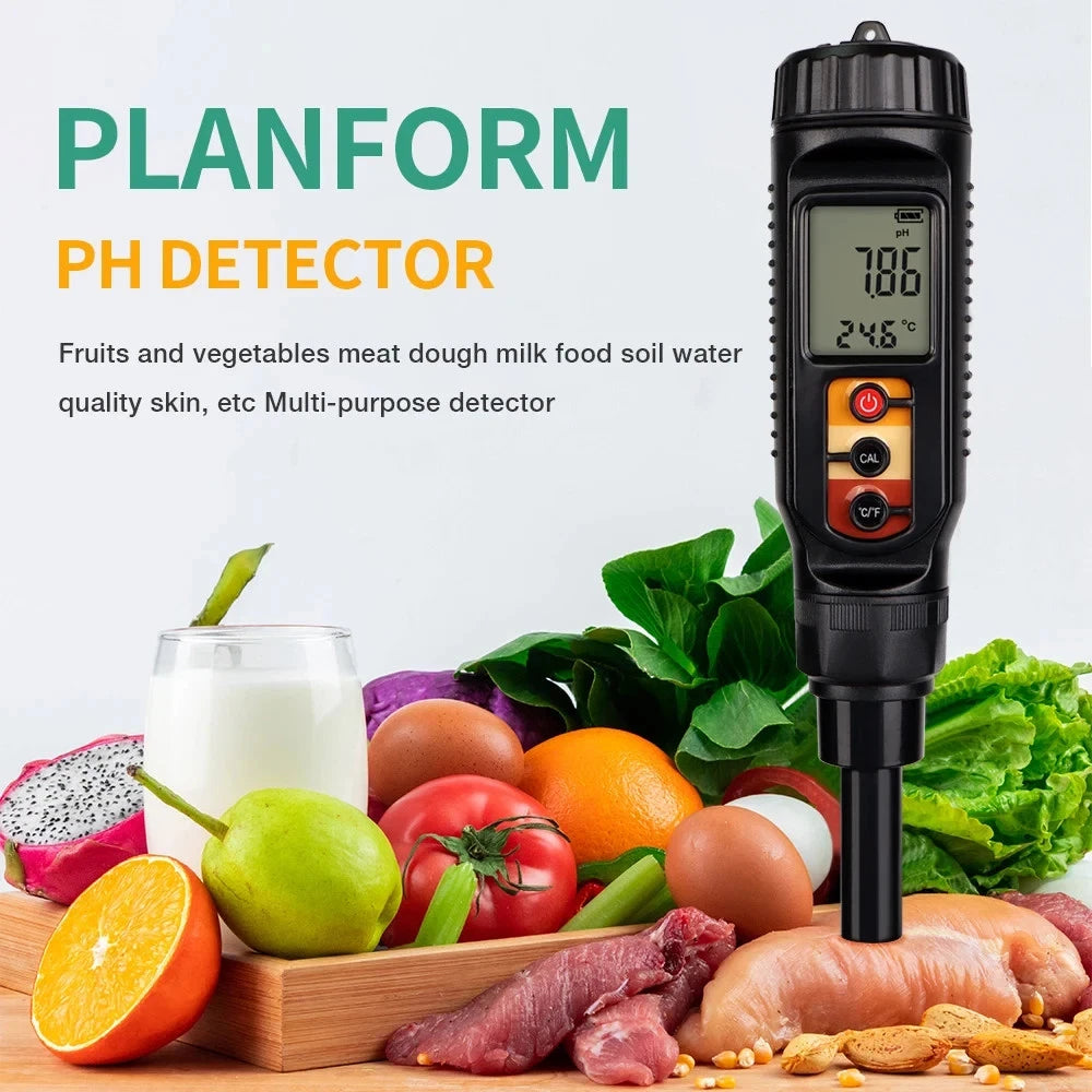 PH Meter Flat End Tip Digital Auto Calibrating  0.00~14.00 High