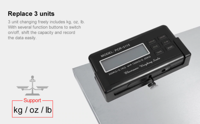 Scale Digital Pet Electronic Weigh 300KG x 0.1kg x 100g 80x53cm Weighing LCD
