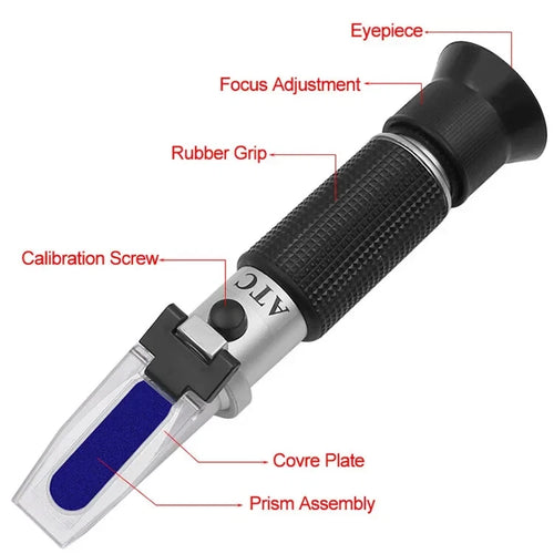 Refractometer 0-10% Brix ATC Handheld Tester for Sugar In Fruit Juice & Honey