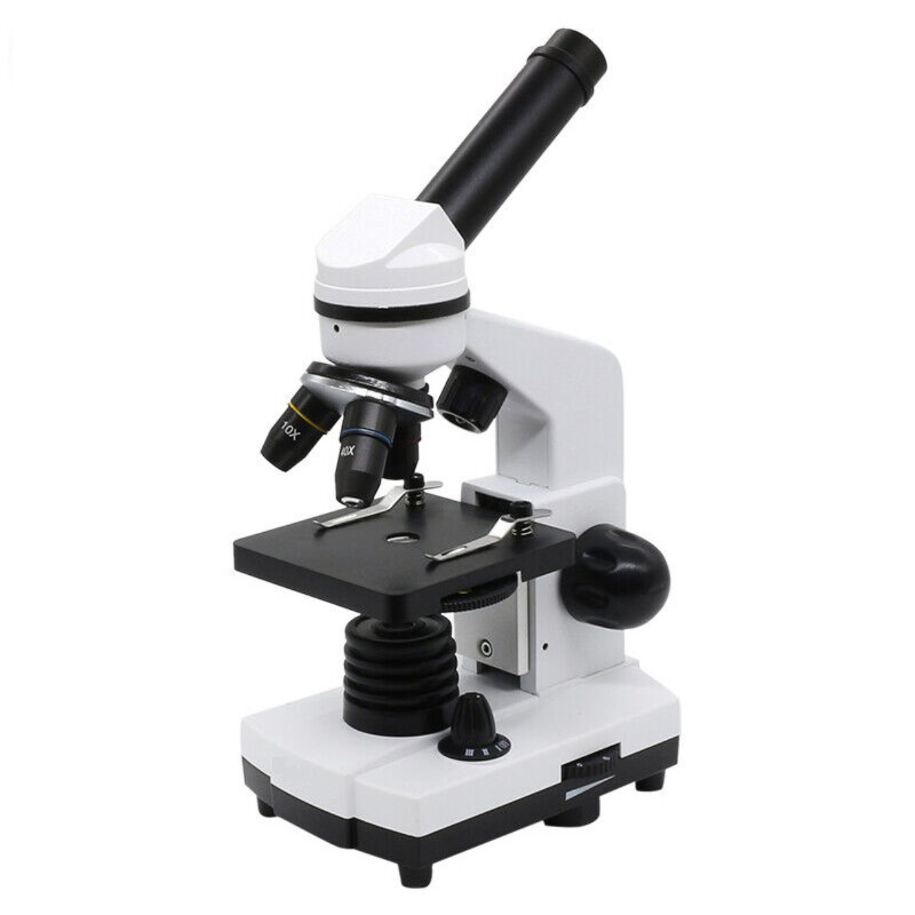 Microscope Monocular 40X-1600X with LED Built in Light and Smartphone