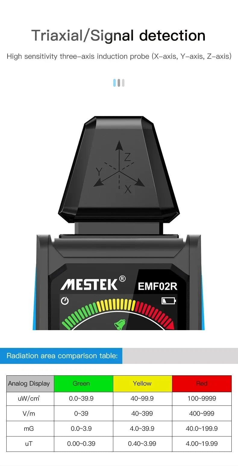 EMF Electromagnetic Radiation Tester Meter Magnetic Field Detector 30MHz-8Ghz