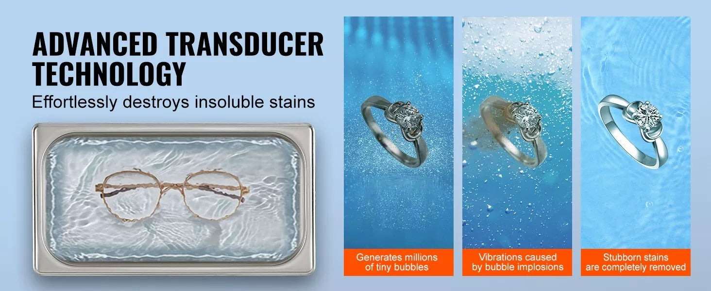 Ultrasonic Cleaning Bath 10L Digital Stainless Ultrasonic Cleaner Timer Heat