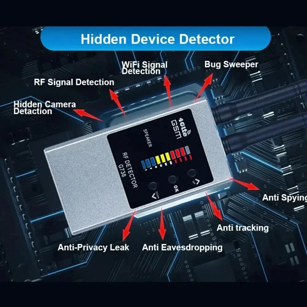 RF Detector GSM GPS Camera Eavesdropping Detecting Tracking Device  G638