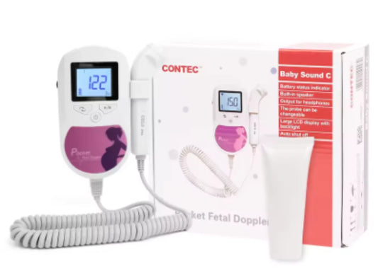 Fetal Doppler Baby Heart Beat Rate Monitor Sound C Pink 3MHZ Probe CONTEC