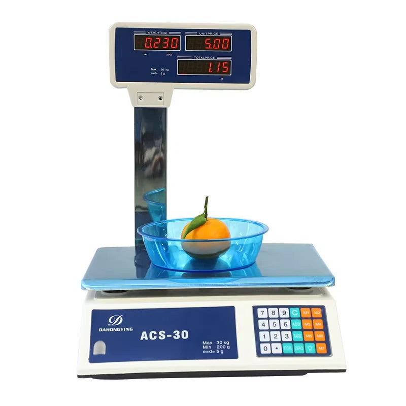 Scales Digital Price Computing Platform Electronic Balance Shop Postal 40kg x 5g ACS-40B