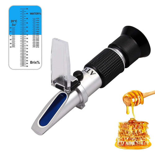 Refractometer Brix 58-90%, Water 12-27% & Baume 38-43% Handheld ATC Tester