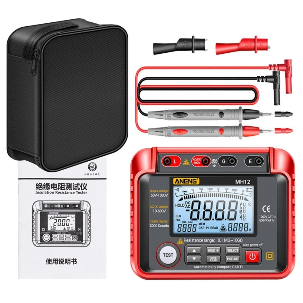 Insulation Resistance Meter Digital Megohmmeter Volt Tester Megger Voltmeter