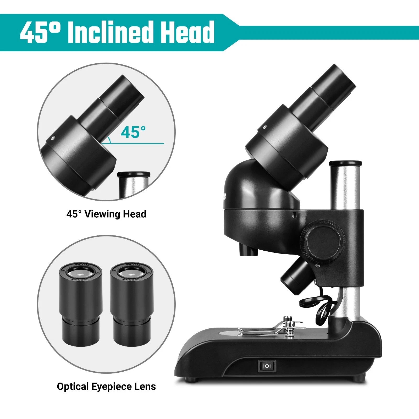Microscope Stereo 30x with Top & Bottom Illumination For Factories Laboratories Schools