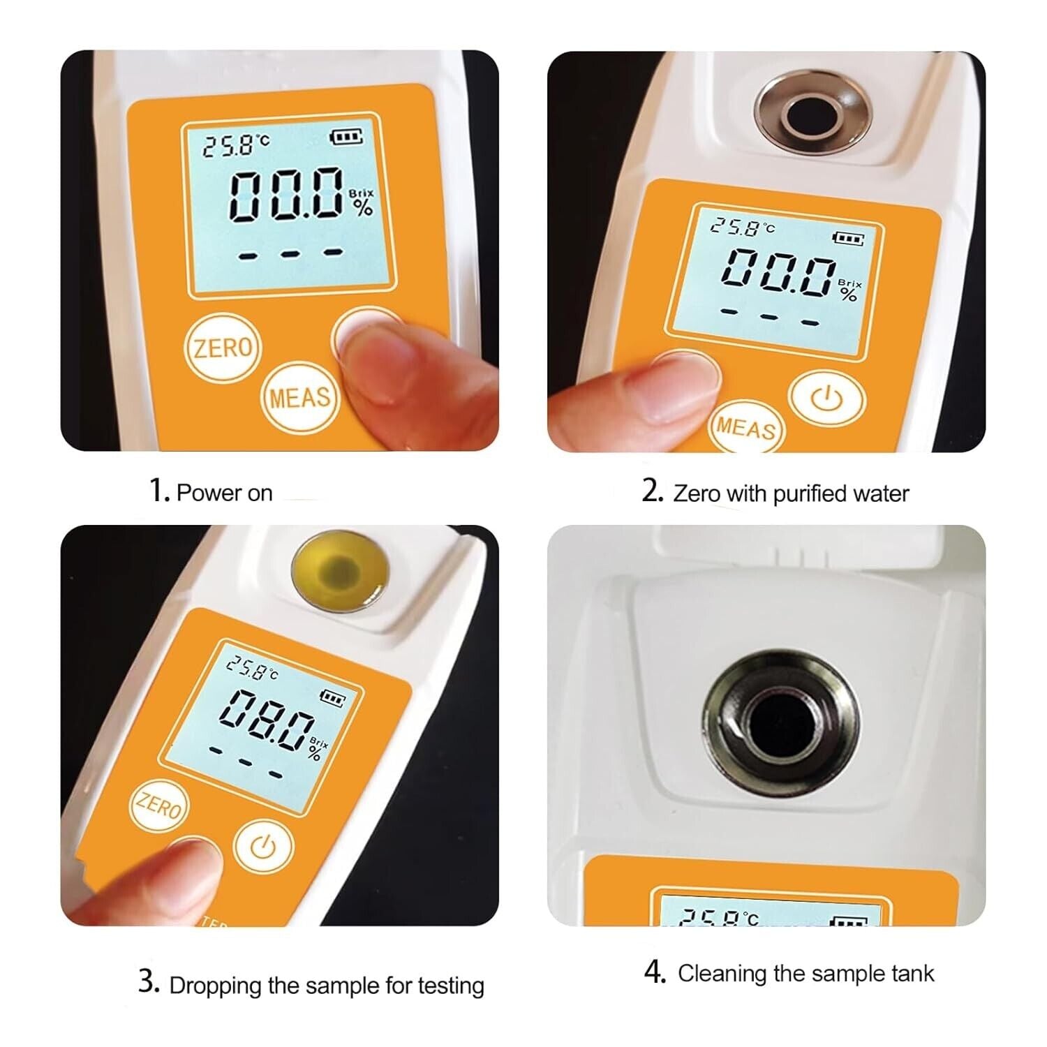 Brix Refractometer 0‑32% Digital High Accuracy Beverage Brix Tester Meter