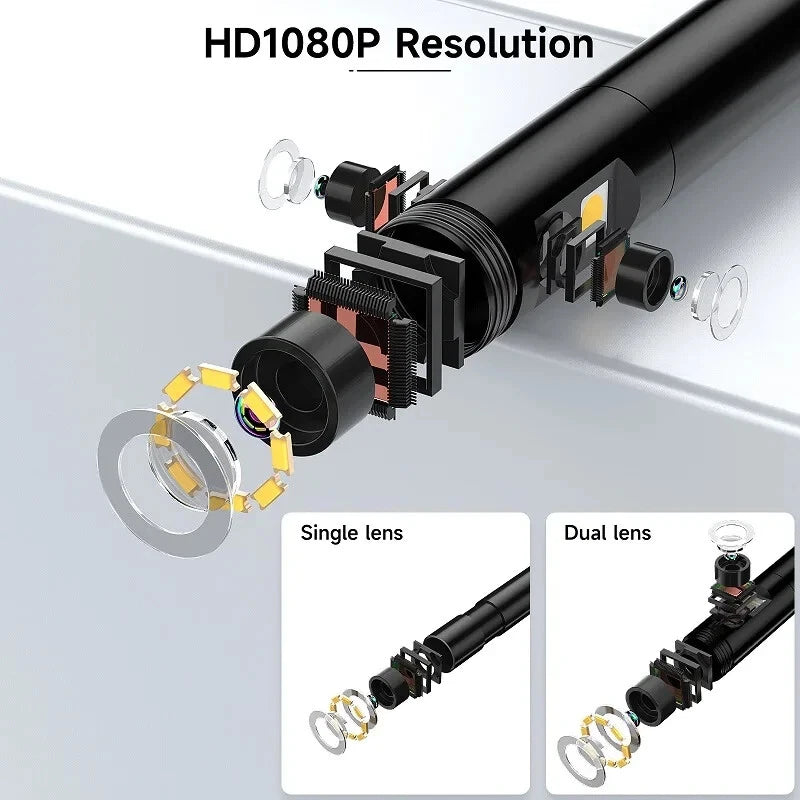 Endoscope Borescope 8mm Camera 7" inch Screen 5m Cable Waterproof HD 1080P (Copy)