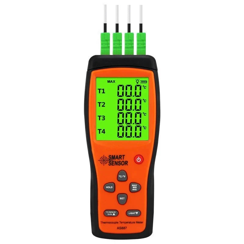Thermometer Temperature Temp Meter K Type 4 Channel 1372°C SMART SENSOR AS887