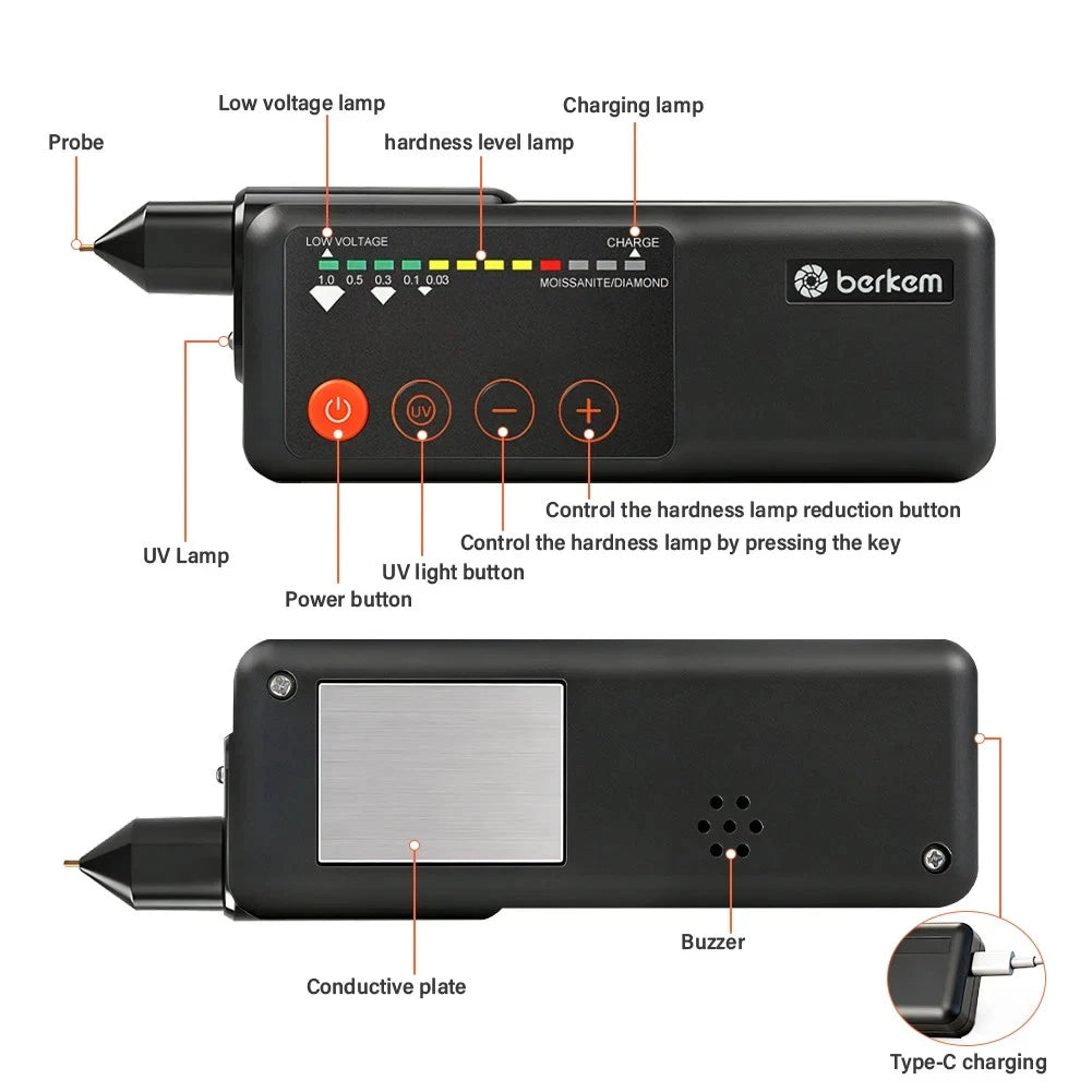Diamond Tester Jeweler Tool Portable Gemstone Testing Device KD-MD1