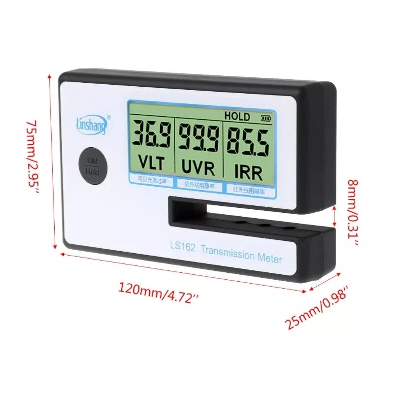 Window Film Tint Meter Glass IR UV VL Infrared Visible Light Tester LS162