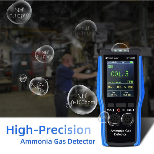 Ammonia Gas Detector NH3 0-100PPM Tester Monitor Professional Meter With Data Logging