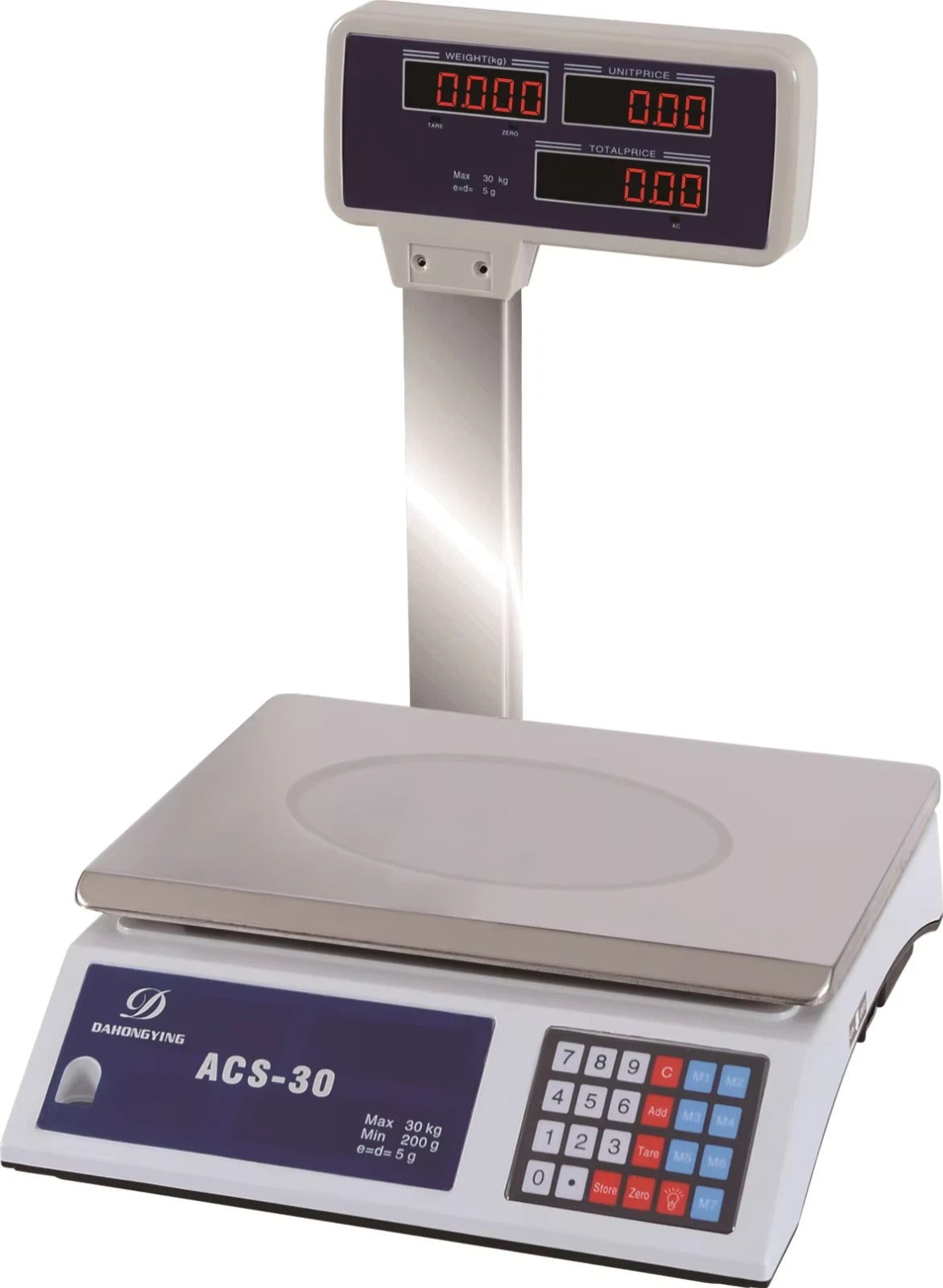 Scales Digital Price Computing Platform Electronic Balance Shop Postal 40kg x 5g ACS-40B
