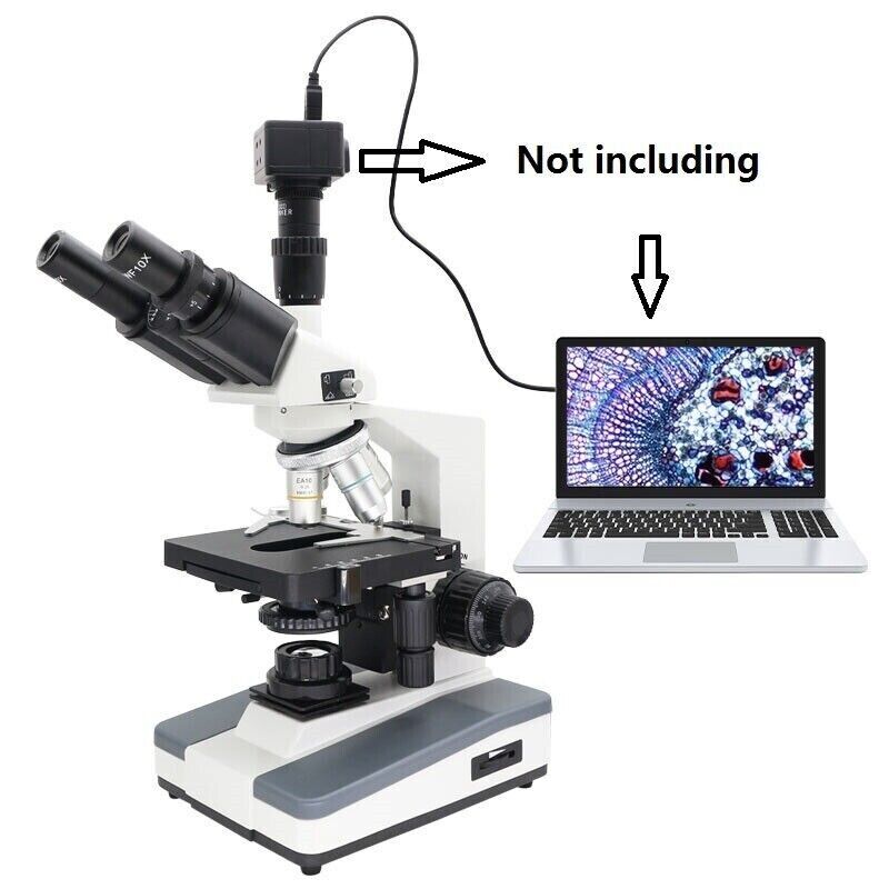 Trinocular Compound Microscope 40X-1600X Professional Lab Biological Microscope