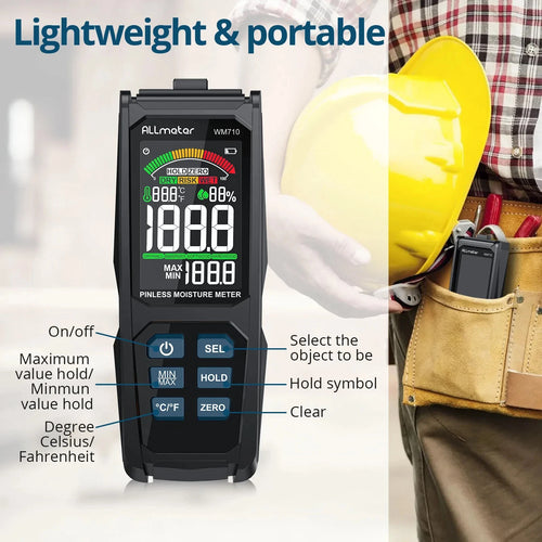 Moisture Meter Hygrometer Pin less Digital Tester Measuring Tool 4~80% Density (Copy)