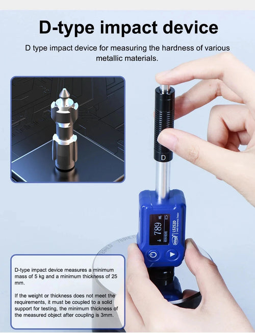 Leeb Hardness Tester Professional Durometer Impact Device Convert HRA/HRB/HRC
