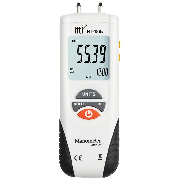 Manometer Digital Air Pressure Meter Differential Gas Tester Tool LCD Gauge 10 PSI & Under HT-1895
