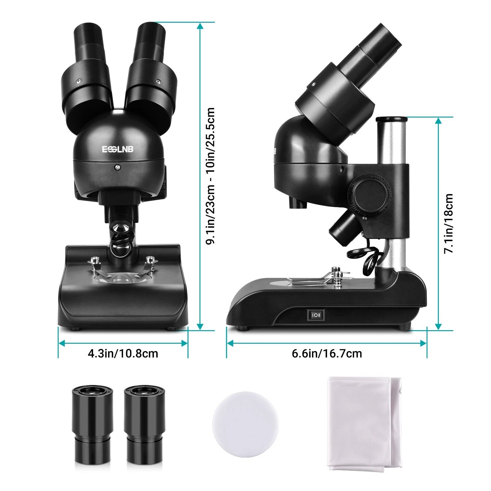 Microscope Stereo 30x with Top & Bottom Illumination For Factories Laboratories Schools