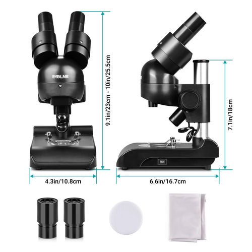 Microscope Stereo 30x with Top & Bottom Illumination For Factories Laboratories Schools