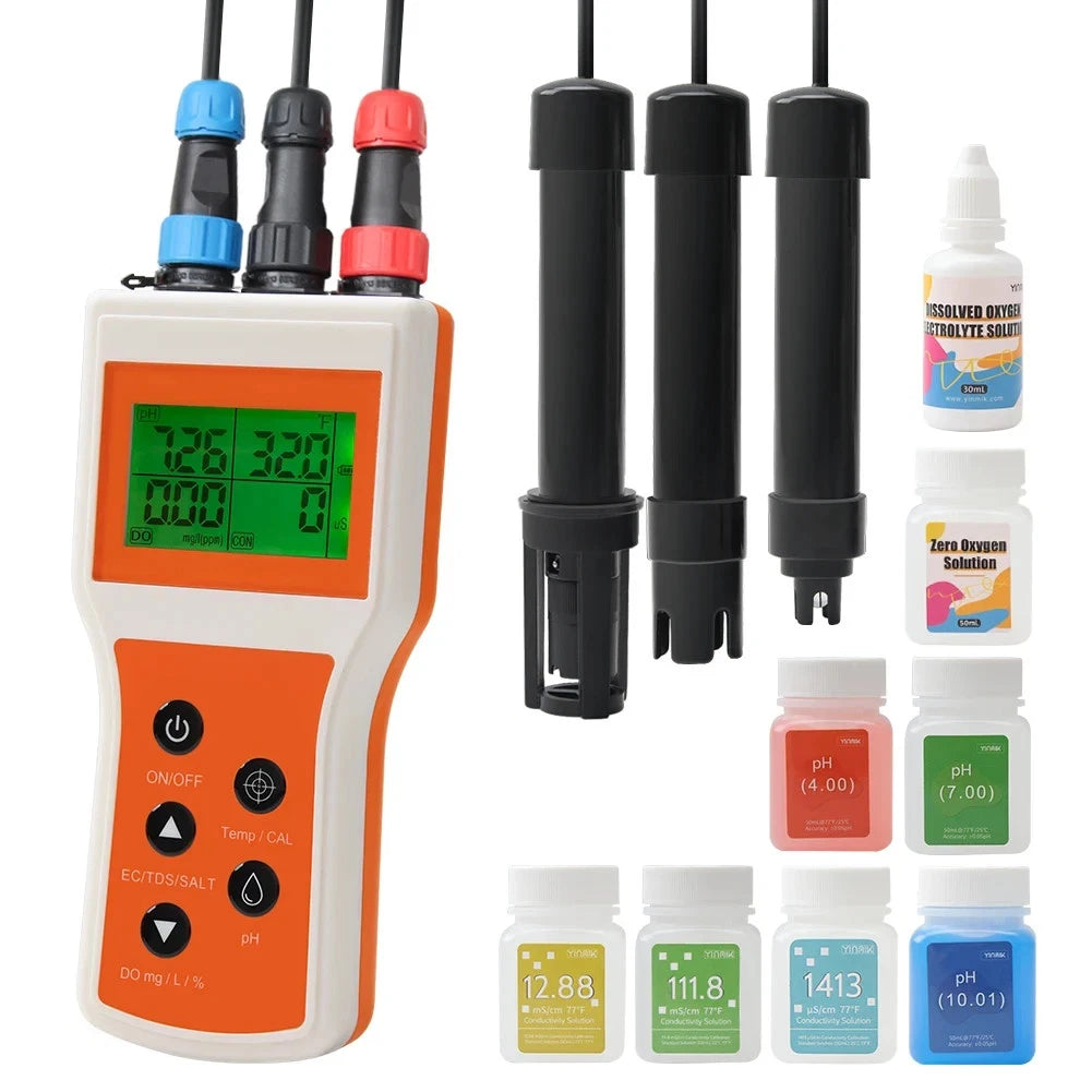 pH EC SALT TDS DO Temp Water Quality Testing Meter Lab or Field YY-100