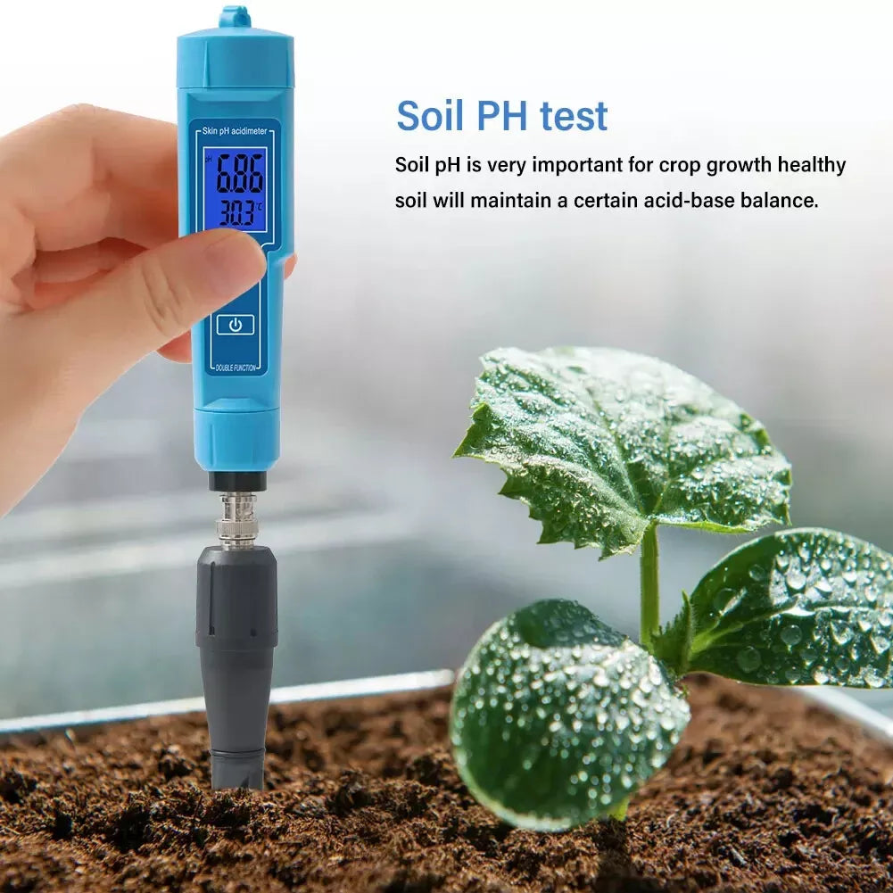 pH Meter Measures 0-14 Spear Tip Tests Tester Aquariums Hydroponics Pools Aquaponics Urine