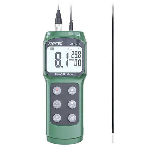 IJ44A pH Probe, pH & Temperature Meter Redox Millivolt Tester Monitor 0-14 pH AE6601