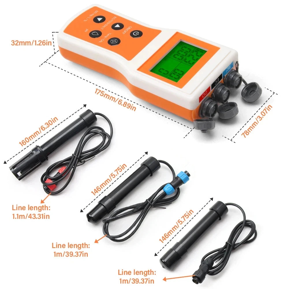 pH EC SALT TDS DO Temp Water Quality Testing Meter Lab or Field YY-100