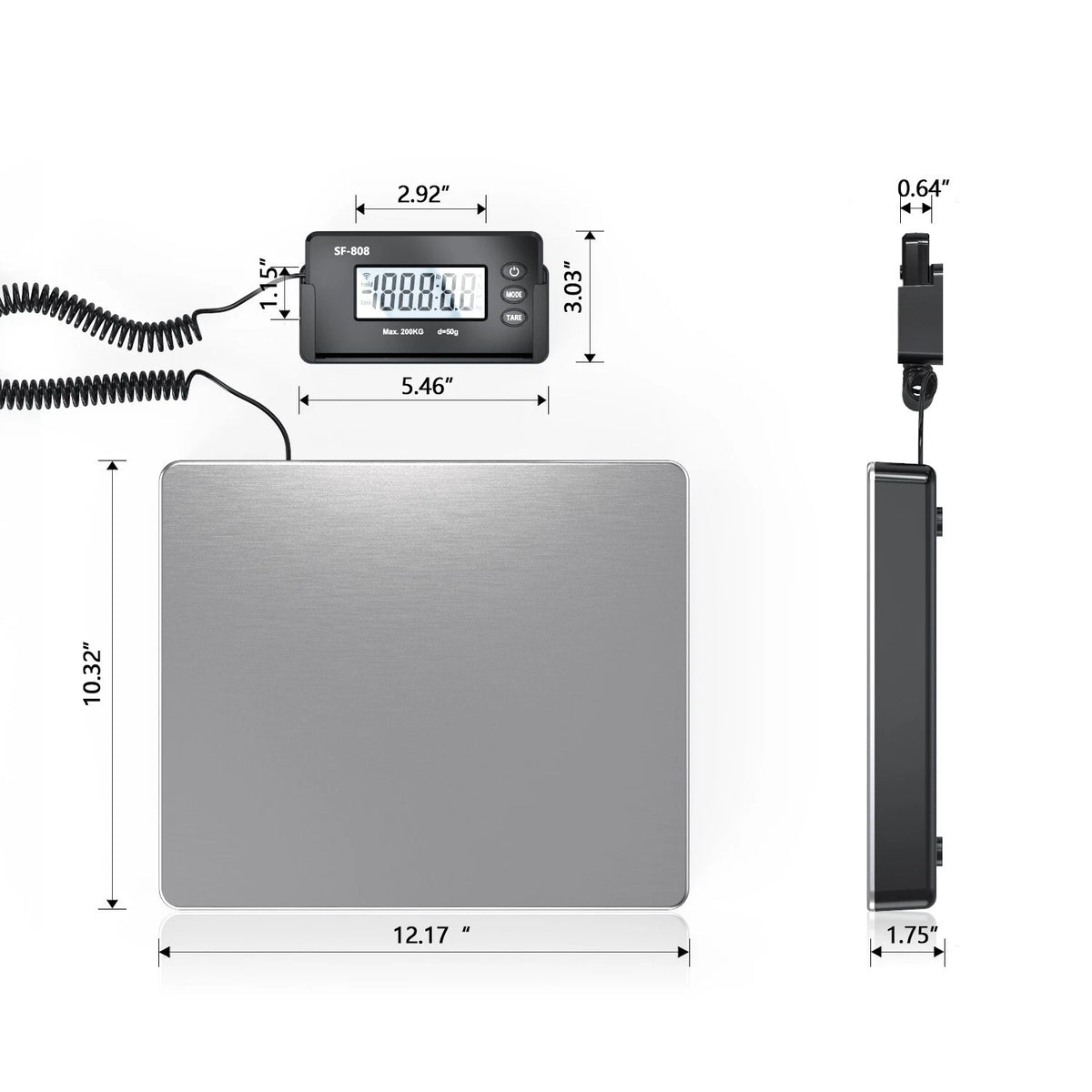 Scale Digital Floor Postal Electronic  Weigh 150KG x 50g AC Power Adaptor SF-808