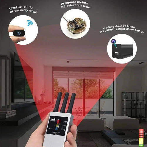 RF Detector GSM GPS Camera Eavesdropping Detecting Tracking Device  G638