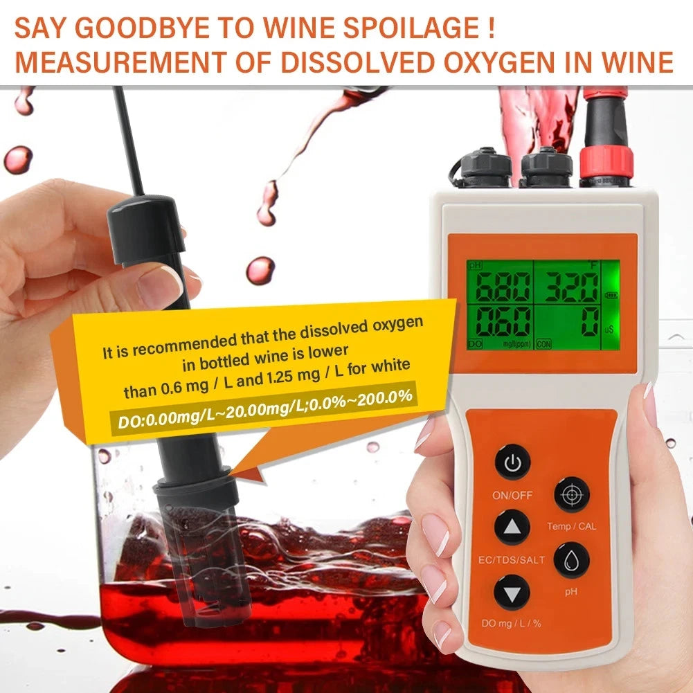 pH EC SALT TDS DO Temp Water Quality Testing Meter Lab or Field YY-100