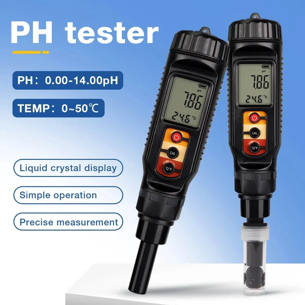 PH Meter Flat End Tip Digital Auto Calibrating  0.00~14.00 High