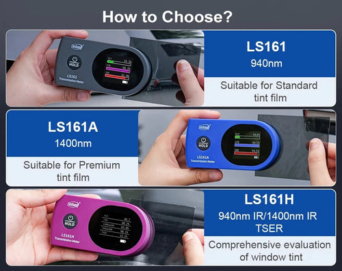 Window Film Tint Meter IR UV VL Infrared Visible Light Tester LS161