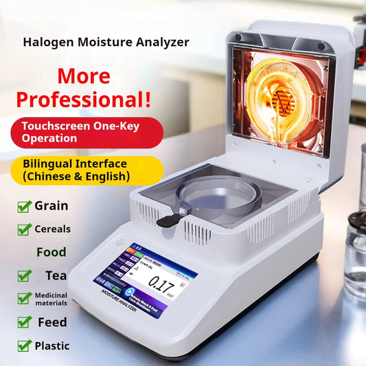 Halogen Moisture Meter Analyzer Measuring Instrument 120g x 0.002g