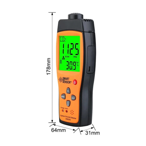 Carbon Dioxide CO2 Meter Tester Detector & Temperature 350~9999PPM