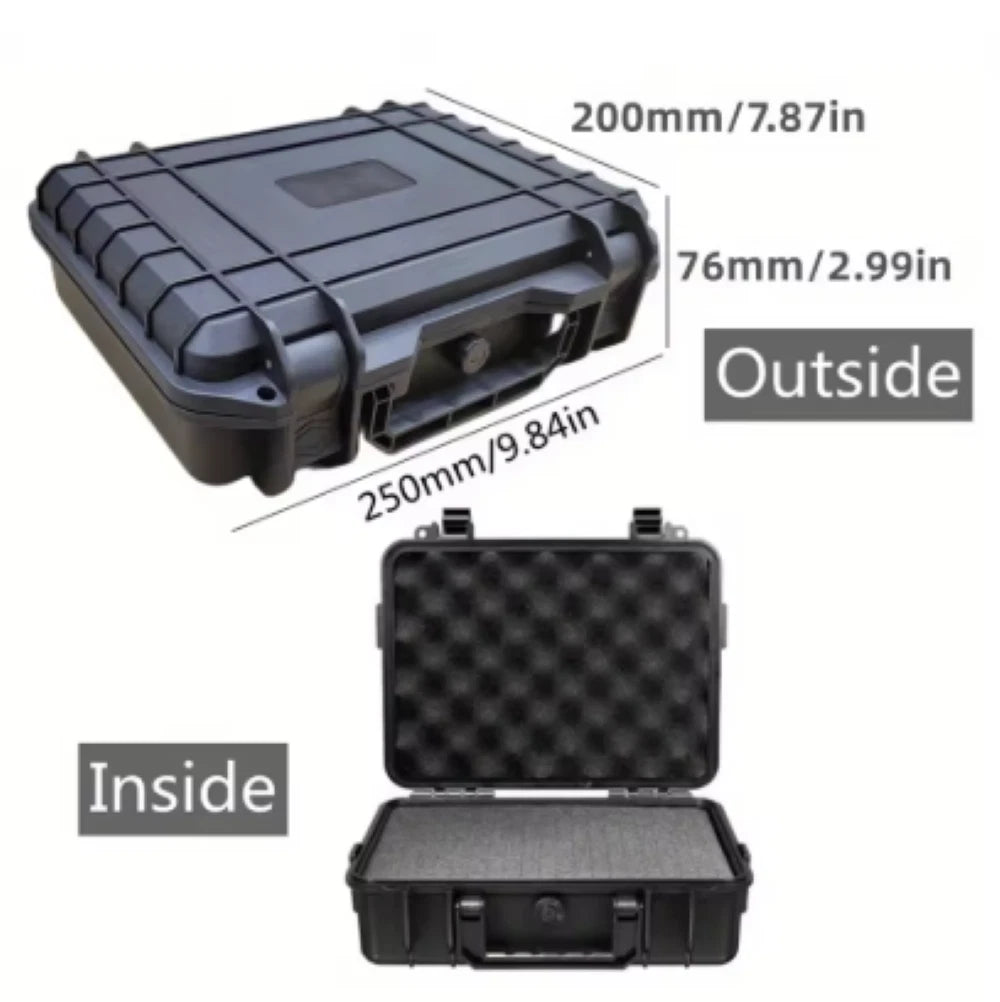 Waterproof Hard Tool Case with Foam Insert Storage Box 250x200x76mm