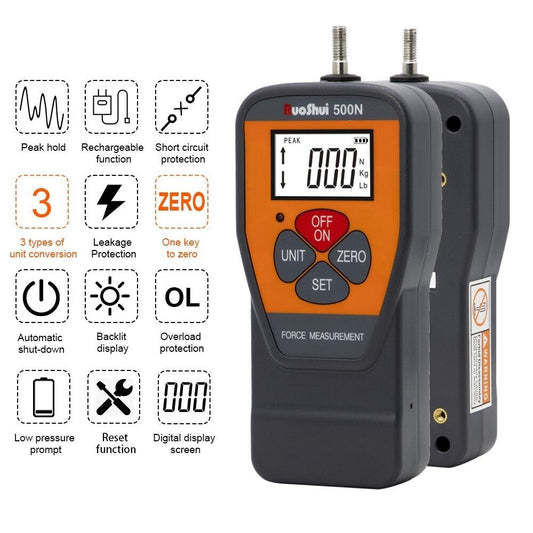 Digital Force Gauge Dynamometer Push Pull Force Tester Meter 500N