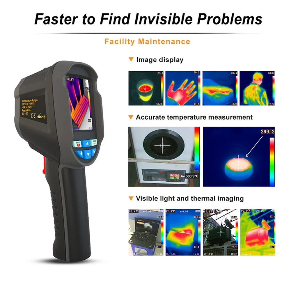 IR Infrared Thermal Imager 2.8 inch Display Handheld Digital 32x24 Thermography Camera HT-03