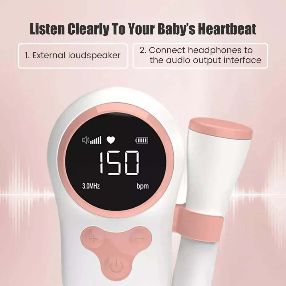 Fetal Doppler Baby Monitor Doppler for Pregnant Women 3MHZ No Radiation Grey