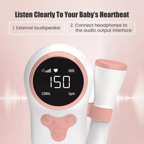 Fetal Doppler Baby Monitor Doppler for Pregnant Women 3MHZ No Radiation Grey