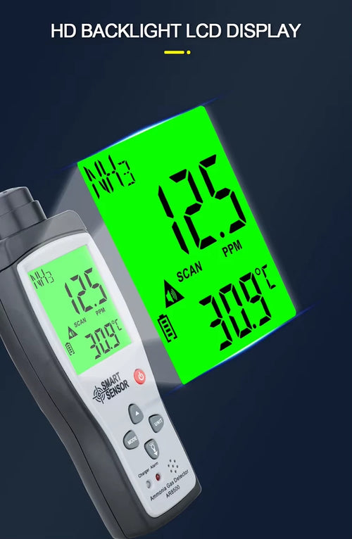 Ammonia Gas Meter Detector Detects Measures Reader Alarm Smart Meter AR8500