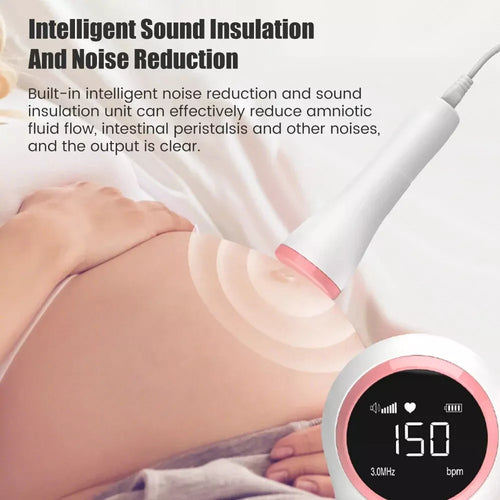 Fetal Doppler Baby Monitor Doppler for Pregnant Women 3MHZ No Radiation Grey