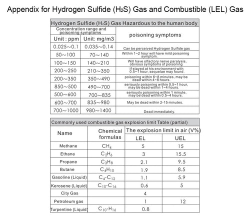Hydrogen Sulfide Gas Meter O2 CO H20 LEL Alarm SMART SENSOR 4 IN 1