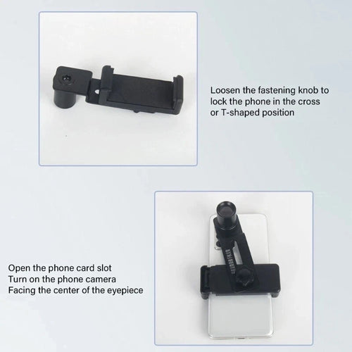 Phone Bracket Mount Clip for Stereo Biological Microscope 23.2mm Eyepiece 12.5X