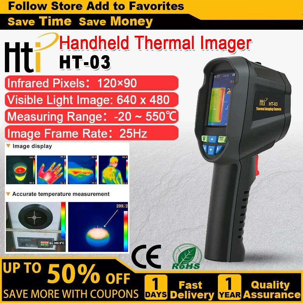 IR Infrared Thermal Imager 2.8 inch Display Handheld Digital 32x24 Thermography Camera HT-03